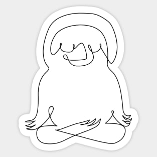 One Line Sloth Easy Pose Sticker